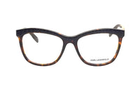 KARL LAGERFELD KL887 (123) Unisex-Cat-Eye-Acetatrahmen in Havanna und Schwarz