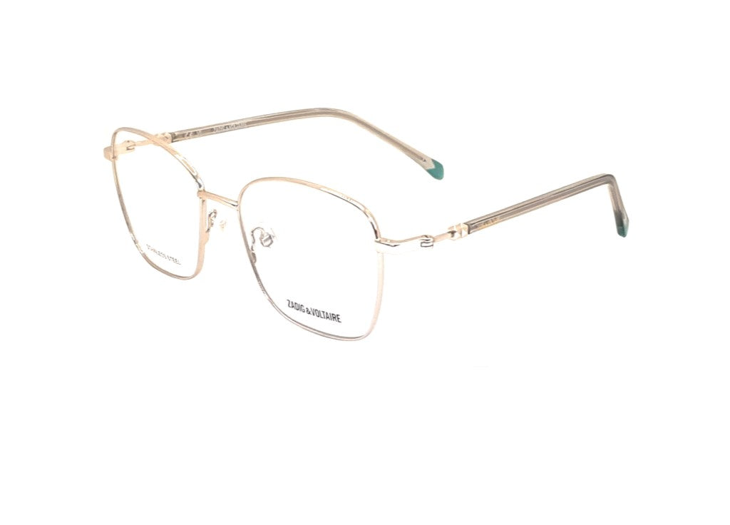 ZADIG&VOLTAIRE VZV352 (594Y) Unisex square gold-colored metal optical frame