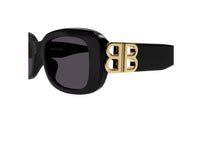 OCCHIALI DA SOLE BALENCIAGA BB0310SK (001) acetato nero e lenti grigie e logo sulle astine