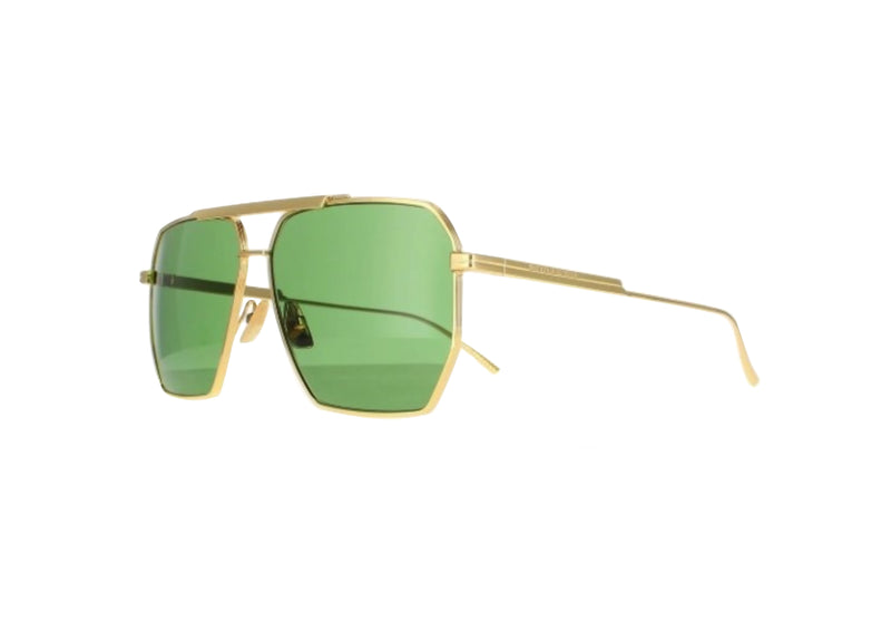BOTTEGA VENETA BV1012S (004) SUNGLASSES Gold with green lenses