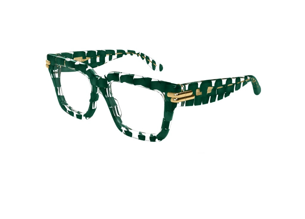 BOTTEGA VENETA BV1324O (004) montatura da vista in acetato verde trasparente