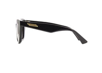 OCCHIALI DA SOLE BOTTEGA VENETA BV1121S (001) acetato nero con lenti grigie e dettagli in oro