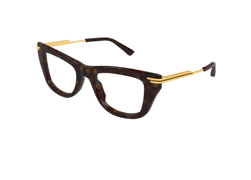 BOTTEGA VENETA BV1370O (002) Optische Fassung aus goldfarbenem Havanna-Acetat