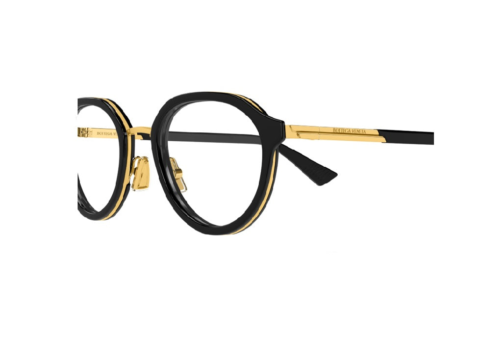 BOTTEGA VENETA BV1375O (001) black gold acetate optical frame