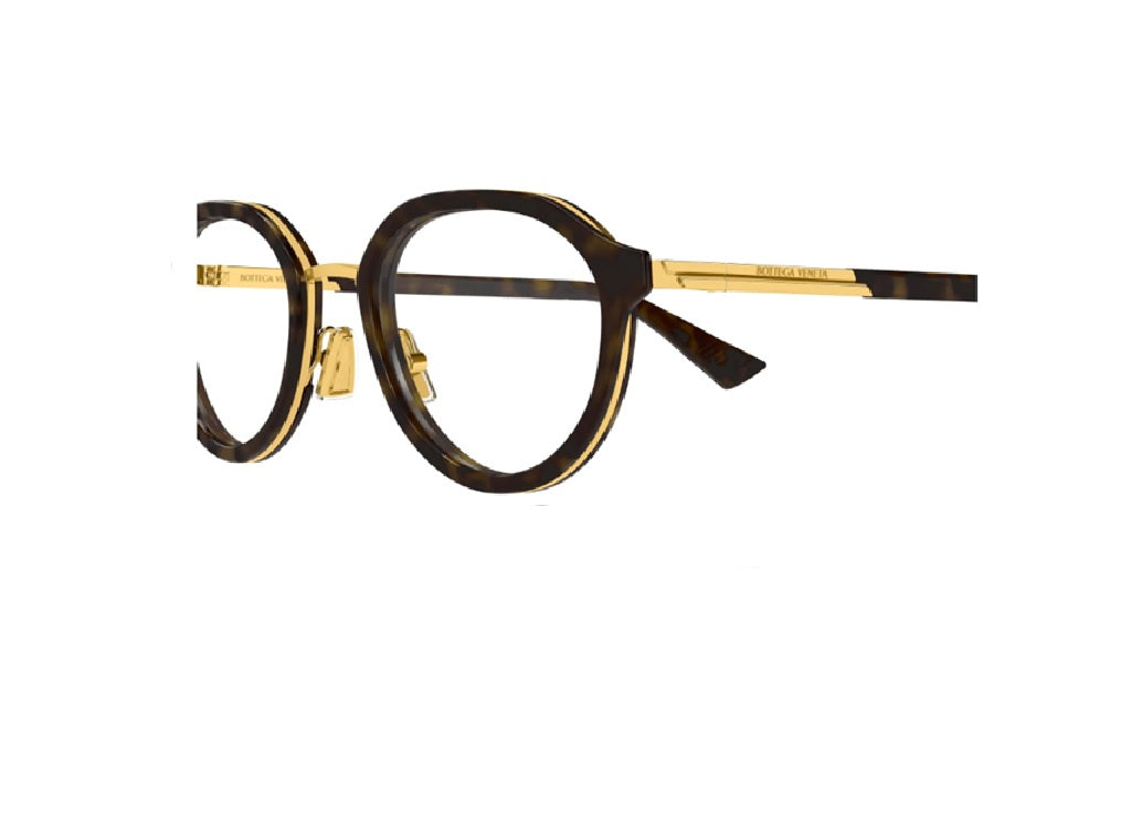BOTTEGA VENETA BV1375O (002) gold havana acetate optical frame