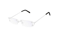 CARTIER CT0092O (002) PICCADILLY montatura da vista rettangolare in metallo color argento lucido