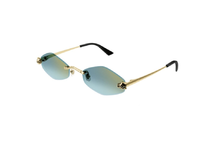 OCCHIALI DA SOLE CARTIER PANTHERE de Cartier CT0433S (003) oro e lenti polarizzate verdi