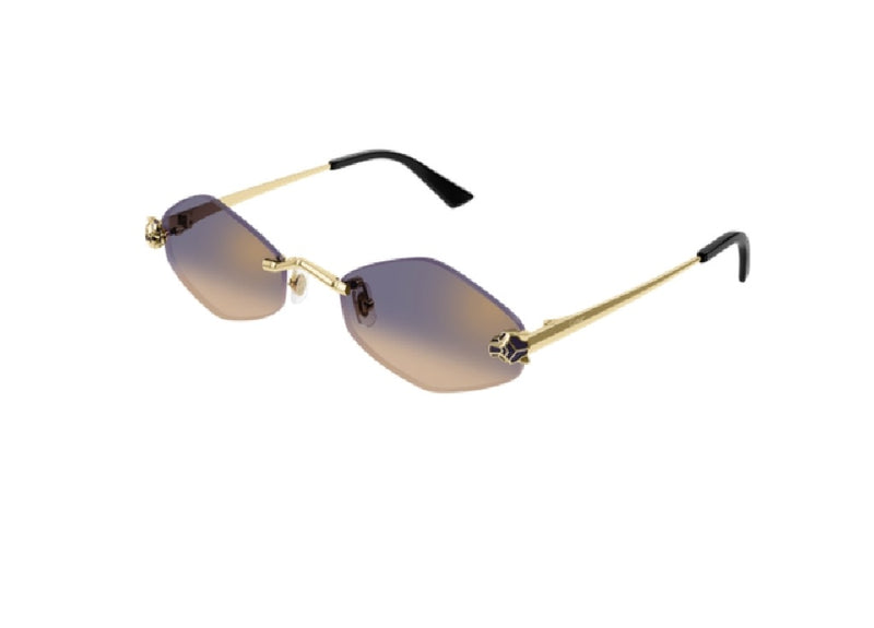 OCCHIALI DA SOLE CARTIER PANTHERE de Cartier CT0433S (005) oro e lenti polarizzate viola