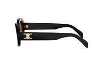CELINE CL40194U (01J) Triomphe SUNGLASSES in black acetate and brown lenses