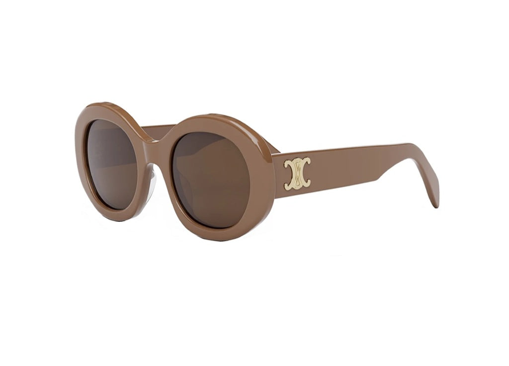 CELINE CL40194U (45E) Triomphe SUNGLASSES in brown acetate and brown lenses