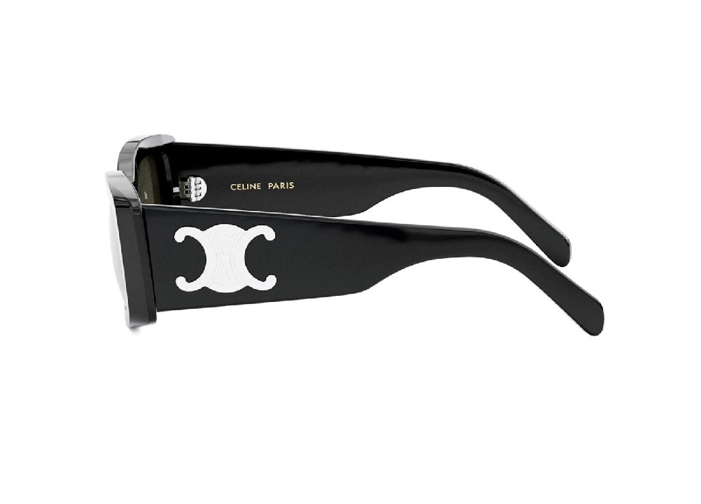 OCCHIALI DA SOLE CELINE CL40282U (01A) Maxi Triomphe in acetato nero e lenti grigie