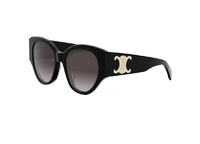 CELINE CL40328U (01K) Maxi Triomphe SUNGLASSES in black acetate and brown gradient lenses