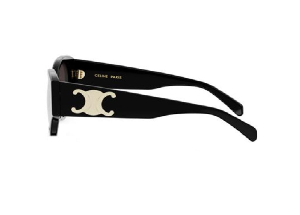 CELINE CL40328U (01K) Maxi Triomphe SUNGLASSES in black acetate and brown gradient lenses