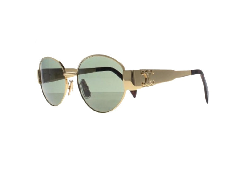 OCCHIALI DA SOLE CELINE CL40235U (30N) in metallo oro lucido e lenti verdi