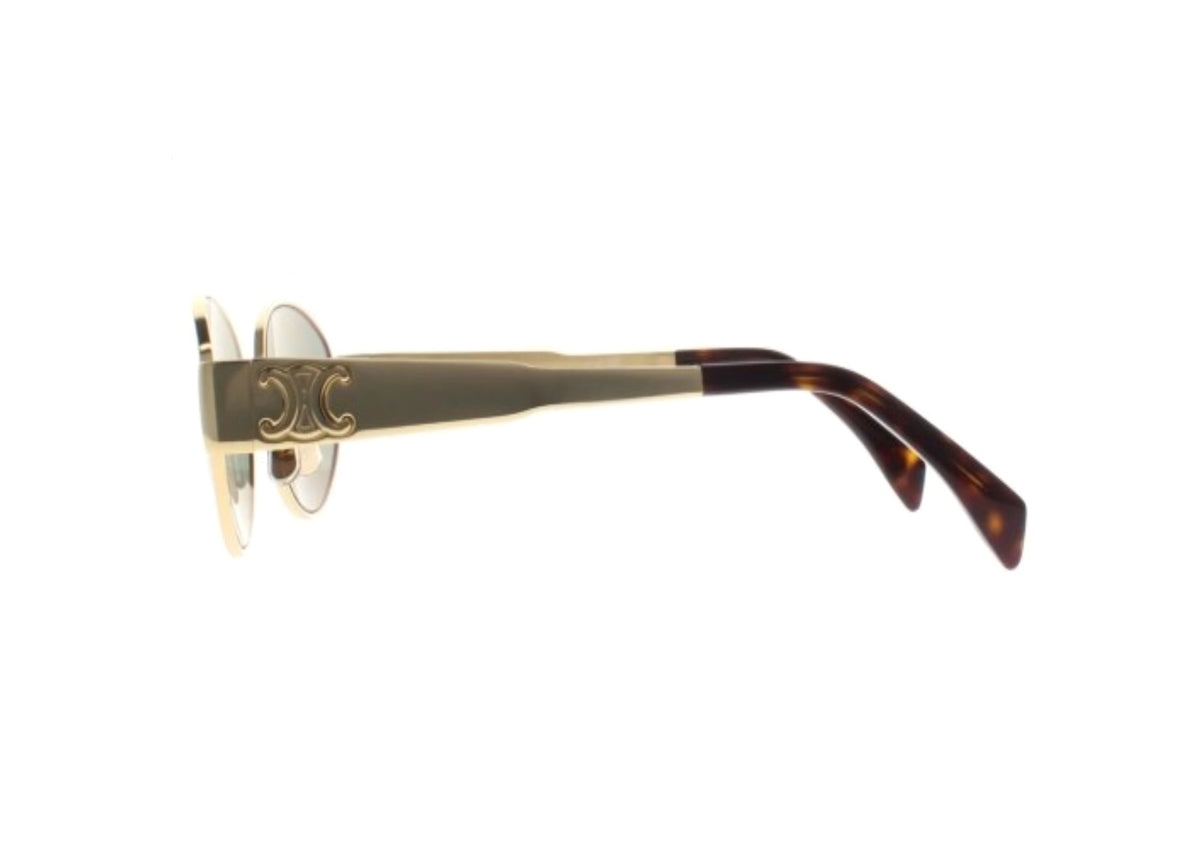 OCCHIALI DA SOLE CELINE CL40235U (30N) in metallo oro lucido e lenti verdi