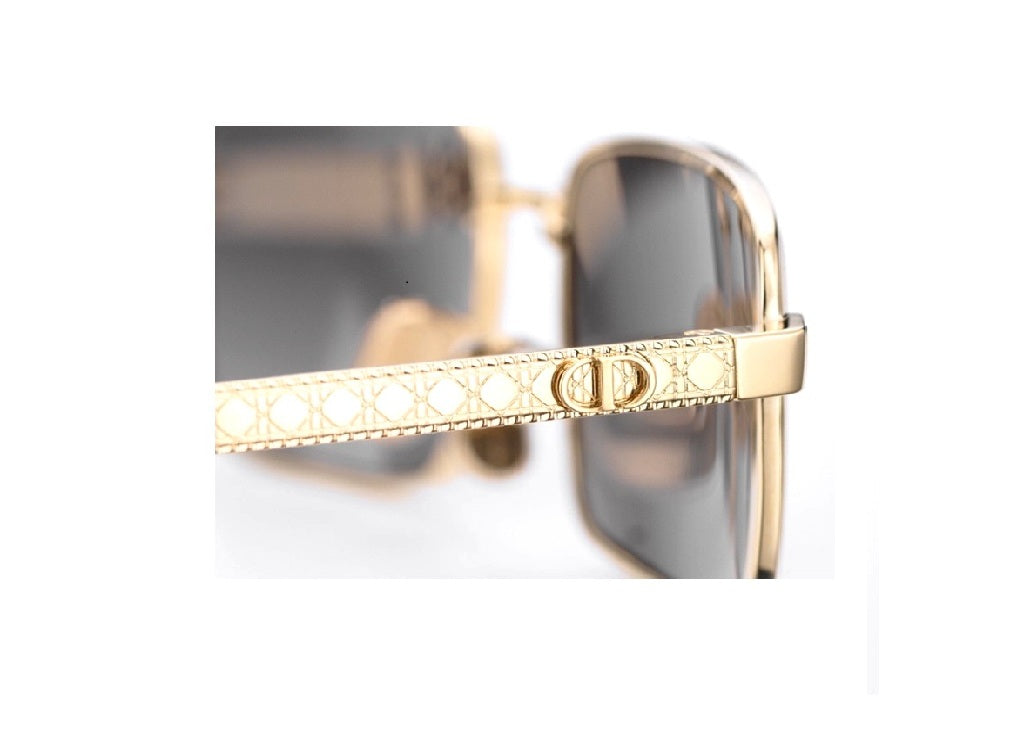 OCCHIALI DA SOLE DIOR DiorCannage S2U (B0A1) in metallo oro e lenti grigie sfumate