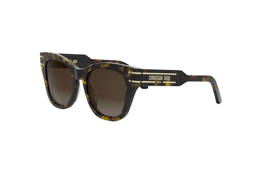 OCCHIALI DA SOLE DIOR DiorSignature B4I (20F1) in acetato havana e lenti sfumate marrone