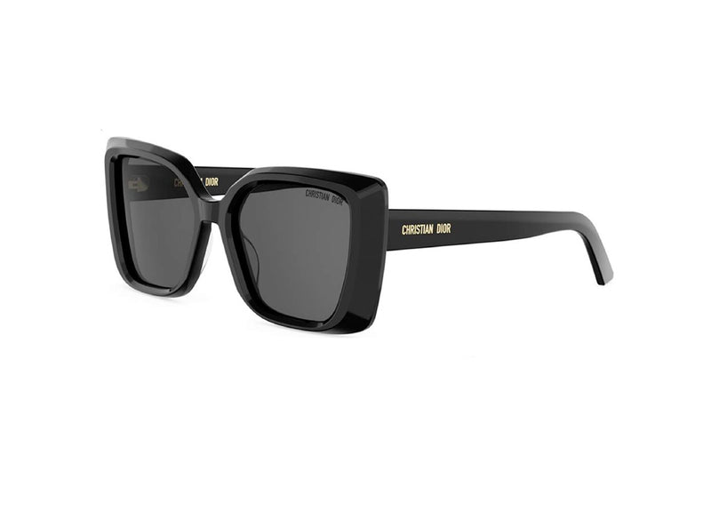 OCCHIALI DA SOLE DIOR DIORMIDNIGHT S5I (10A0) in acetato nero oversize e lenti grigie