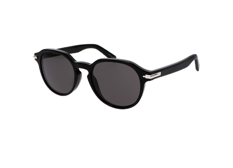 OCCHIALI DA SOLE DIOR DiorBlackSuit R2I (10A0) rotondi in acetato nero e lenti grigie