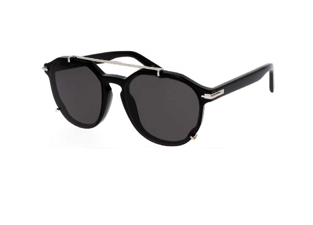 DIOR DIORBLACKSUIT RI (10A0) round black acetate sunglasses with grey lenses