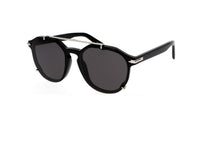 DIOR DIORBLACKSUIT RI (10A0) round black acetate sunglasses with grey lenses