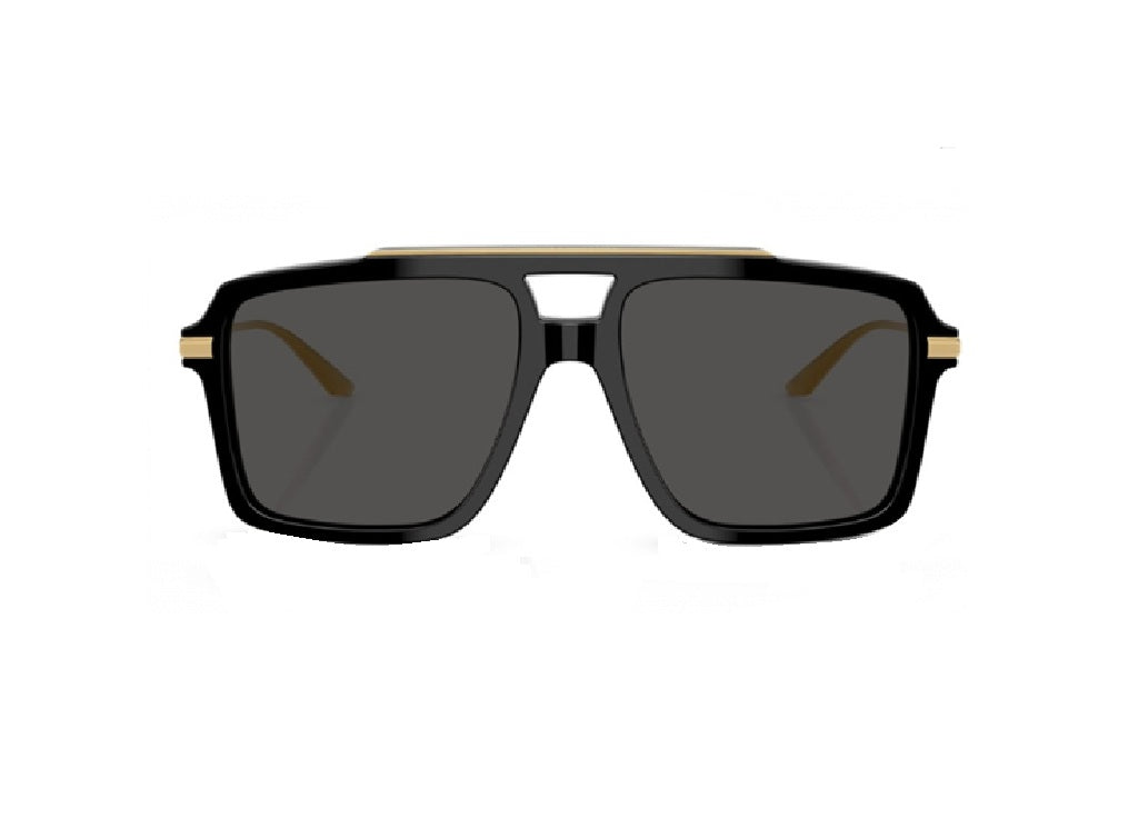 OCCHIALI DA SOLE DOLCE & GABBANA DG4477 (501/87) aviator in acetato nero e oro