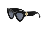 FENDI FF DIAMONDS FE40146I (01V) cat eye sunglasses in black acetate and blue lenses