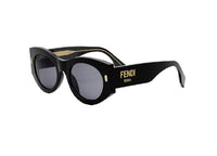 FENDI ROMA FE40125I (01V) Sonnenbrille aus schwarzem Acetat mit blauen Gläsern