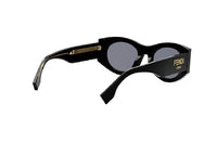 FENDI ROMA FE40125I (01V) Sonnenbrille aus schwarzem Acetat mit blauen Gläsern