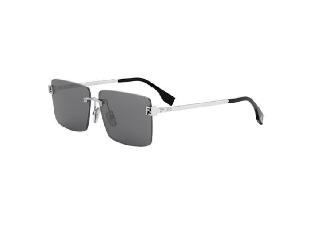 FENDI SKY FE40165U (16A) Sonnenbrille in Silbermetallic und grauen Gläsern