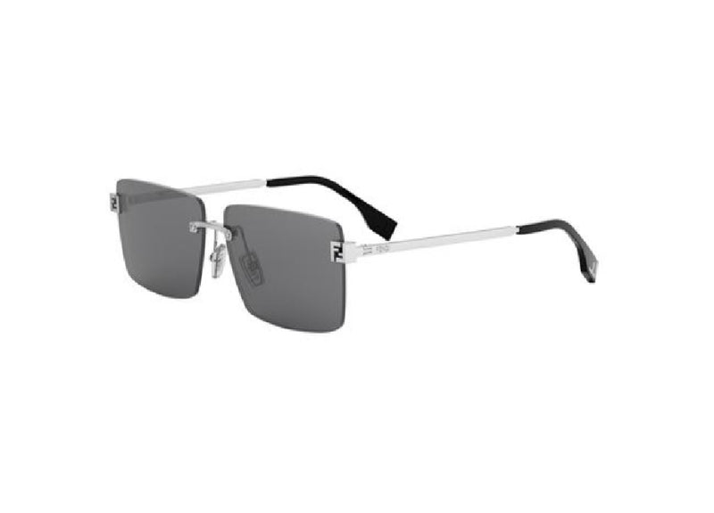 FENDI SKY FE40165U (16A) Sonnenbrille in Silbermetallic und grauen Gläsern