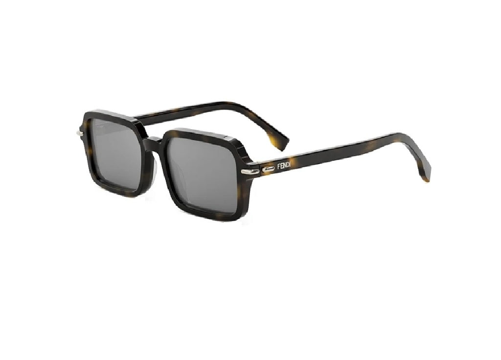 FENDI SILVER SUNGLASSES FE40174I (52C) in havana acetate and silver mirrored lenses
