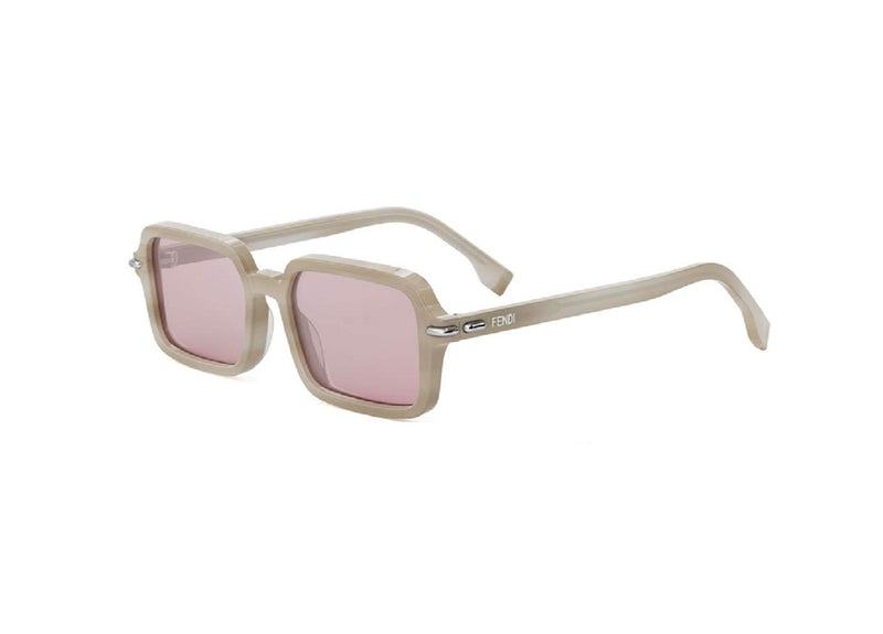 FENDI SILBERNE SONNENBRILLE FE40174I (60Z) aus glänzend braunem Acetat mit silberverspiegelten Gläsern