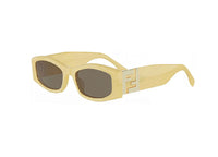 FENDI FE40204I (39E) SUNGLASSES in shiny yellow acetate and brown lenses