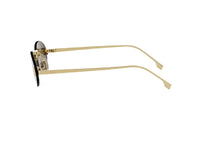 FENDI First Crystal FE4075US (30J) ovale gelbe Sonnenbrille mit grünen Gläsern