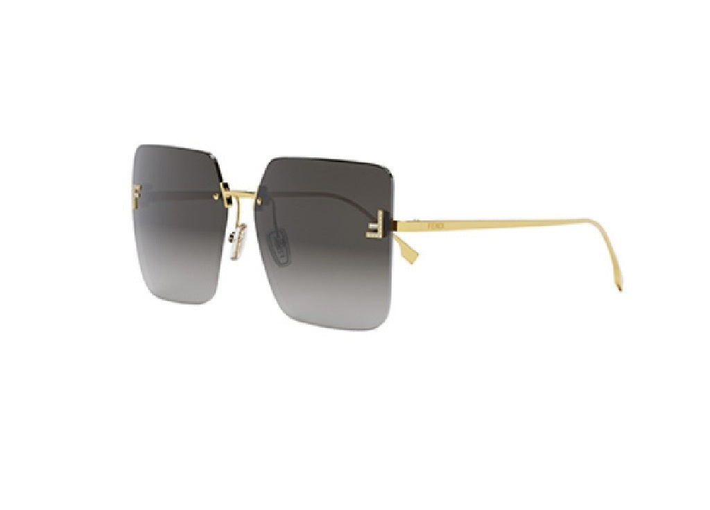 FENDI First Crystal FE4082US (30B) goldene Schmetterlings-Sonnenbrille mit grauen Gläsern