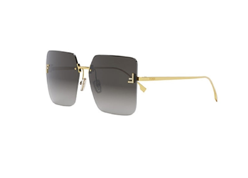 FENDI First Crystal FE4082US (30B) goldene Schmetterlings-Sonnenbrille mit grauen Gläsern