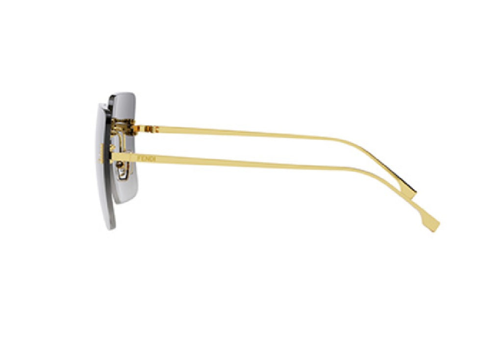 FENDI First Crystal FE4082US (30B) goldene Schmetterlings-Sonnenbrille mit grauen Gläsern