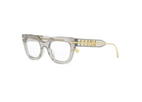 FENDI FendiGraphy FE50065I (020) Damen-Brillenfassung aus transparentem grauem Acetat mit goldenem Logo