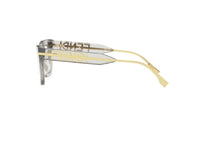 FENDI FendiGraphy FE50065I (020) Damen-Brillenfassung aus transparentem grauem Acetat mit goldenem Logo