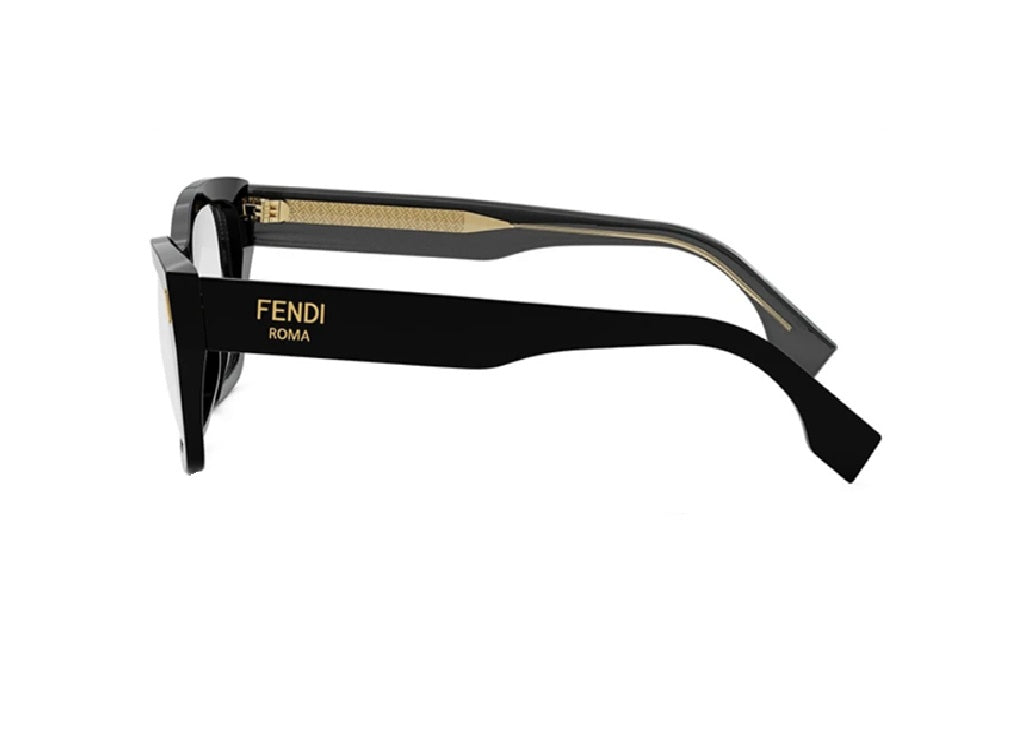 FENDI ROMA FE50118I (001) Unisex-Brillenfassung aus schwarzem Acetat