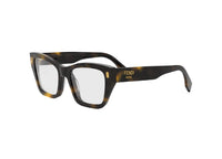 FENDI ROMA FE50118I (052) Unisex-Brillenfassung aus glänzendem Havanna-Acetat