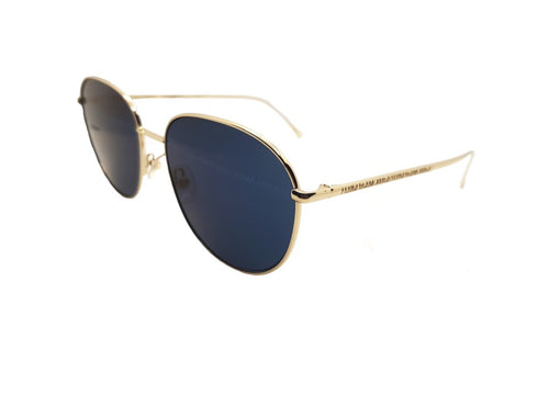 FENDI ROMA AMOR FF0379/G/S occhiale da sole unisex, pilot in metallo color oro e lenti blu