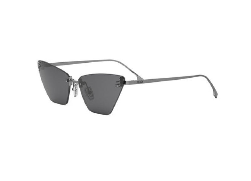 FENDI First Crystal FE4160US (14A) silberne Cat-Eye-Sonnenbrille mit grauen Gläsern