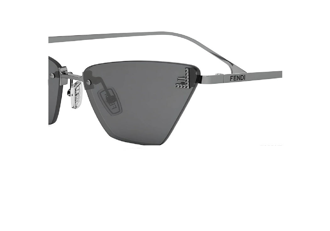 FENDI First Crystal FE4160US (14A) silberne Cat-Eye-Sonnenbrille mit grauen Gläsern