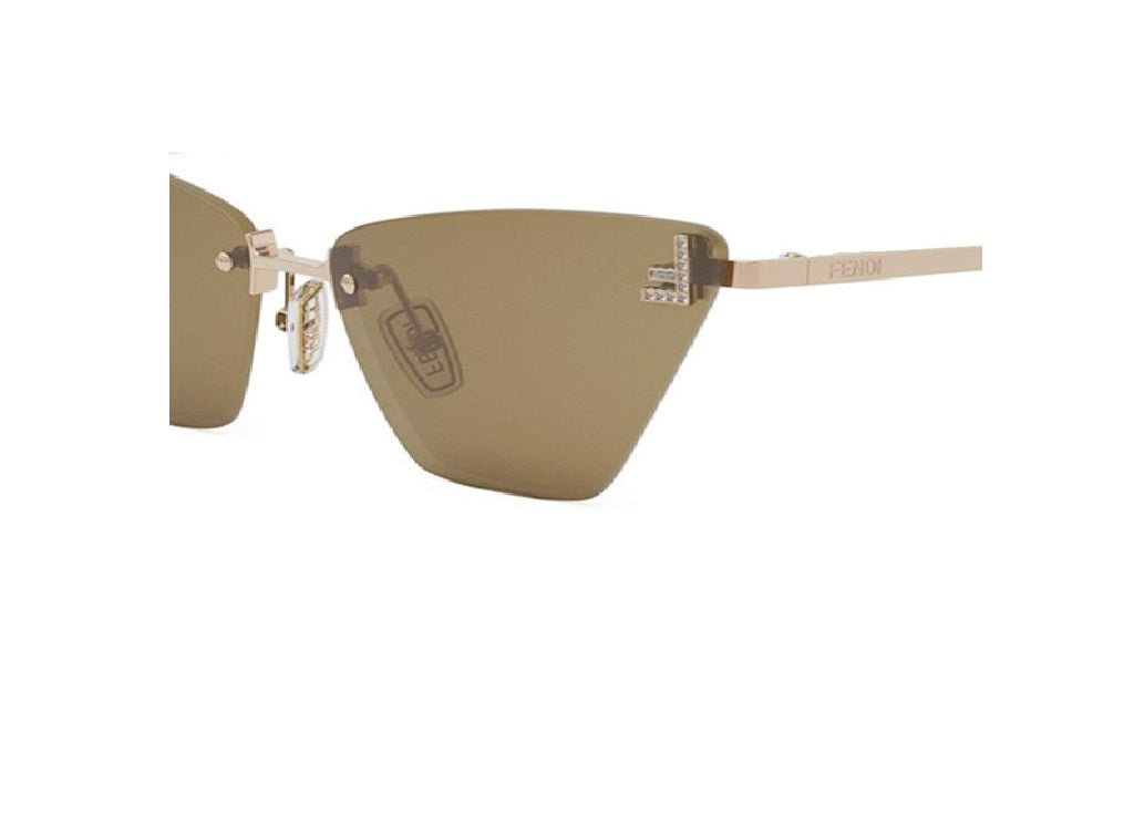 FENDI First Crystal FE4160US (28E) braune Cat-Eye-Sonnenbrille mit braunen Gläsern
