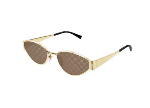 OCCHIALI DA SOLE GUCCI GG1853S (003) color oro con lenti marrone Logomania