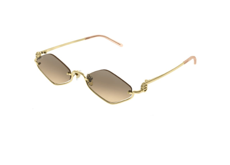 OCCHIALI DA SOLE GUCCI GG1604S (003)  in metallo oro con lenti arancioni