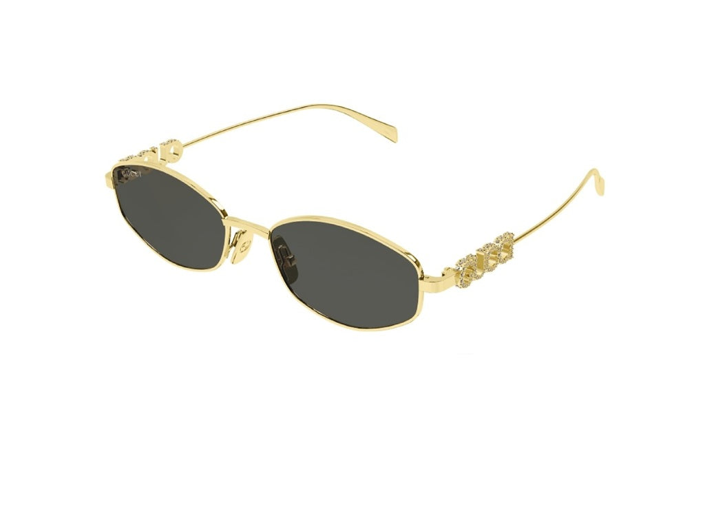 GUCCI SUNGLASSES GG1802S (001) gold with grey lenses and logo on the temples