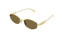 GUCCI SUNGLASSES GG1802S (005) gold with brown lenses and logo on the temples